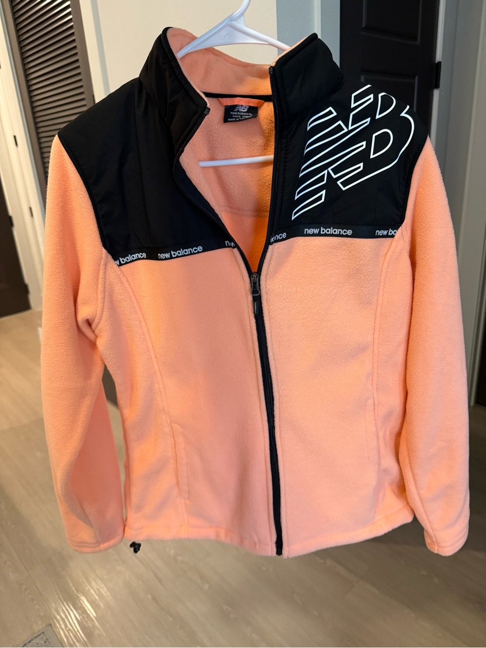 New Balance Peach Fleece Jacket with Black Yoke